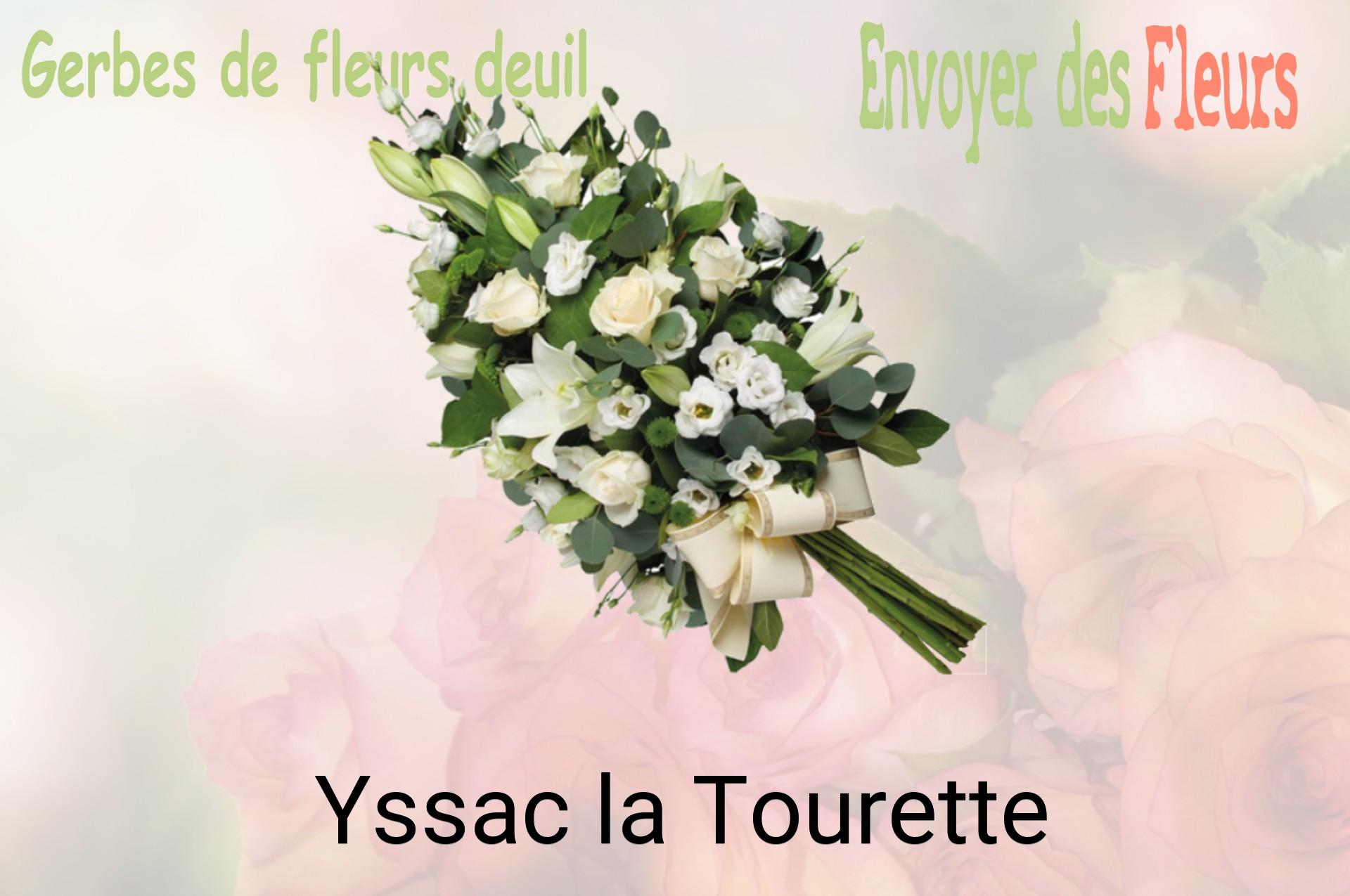 Gerbe de fleurs de deuil livrée à Yssac-la-Tourette